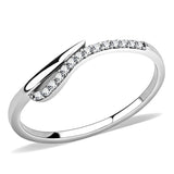 High polished (no plating) Stainless Steel Ring with AAA Grade CZ  in Clear