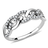 High polished (no plating) Stainless Steel Ring with AAA Grade CZ  in Clear