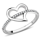 High polished (no plating) Stainless Steel Ring with AAA Grade CZ  in Clear