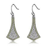 High polished (no plating) Stainless Steel Earrings with AAA Grade CZ  in Topaz
