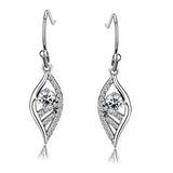 High polished (no plating) Stainless Steel Earrings with AAA Grade CZ  in Clear