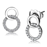 High polished (no plating) Stainless Steel Earrings with AAA Grade CZ  in Clear
