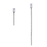 High polished (no plating) Stainless Steel Earrings with AAA Grade CZ  in Clear