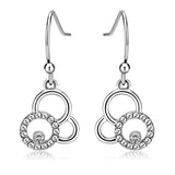 High polished (no plating) Stainless Steel Earrings with AAA Grade CZ  in Clear