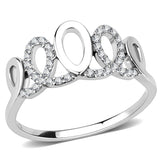 High polished (no plating) Stainless Steel Ring with AAA Grade CZ  in Clear
