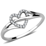 High polished (no plating) Stainless Steel Ring with AAA Grade CZ  in Clear