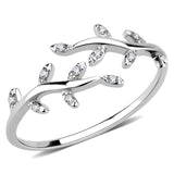High polished (no plating) Stainless Steel Ring with AAA Grade CZ  in Clear