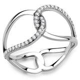 No Plating Stainless Steel Ring with AAA Grade CZ  in Clear
