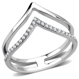 No Plating Stainless Steel Ring with AAA Grade CZ  in Clear