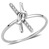 No Plating Stainless Steel Ring with AAA Grade CZ  in Clear