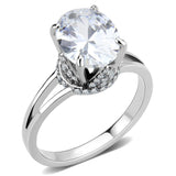 No Plating Stainless Steel Ring with AAA Grade CZ  in Clear