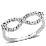 No Plating Stainless Steel Ring with AAA Grade CZ  in Clear