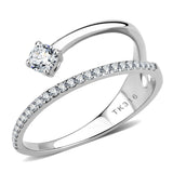 No Plating Stainless Steel Ring with AAA Grade CZ  in Clear