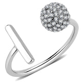 No Plating Stainless Steel Ring with AAA Grade CZ  in Clear