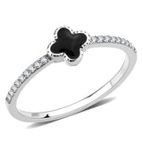 No Plating Stainless Steel Ring with Epoxy  in Jet