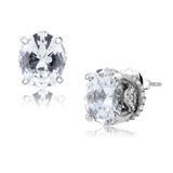 No Plating Stainless Steel Earrings with AAA Grade CZ  in Clear