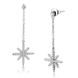 No Plating Stainless Steel Earrings with AAA Grade CZ  in Clear
