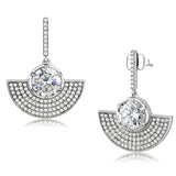 No Plating Stainless Steel Earrings with AAA Grade CZ  in Clear