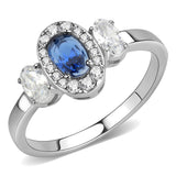 No Plating Stainless Steel Ring with Synthetic Spinel in London Blue