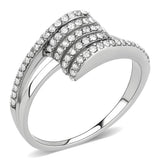 No Plating Stainless Steel Ring with AAA Grade CZ  in Clear