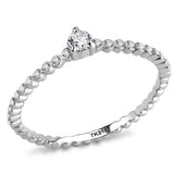 No Plating Stainless Steel Ring with AAA Grade CZ  in Clear