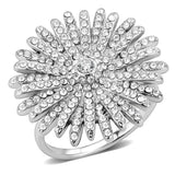 High polished (no plating) Stainless Steel Ring with AAA Grade CZ  in Clear