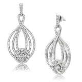 High polished (no plating) Stainless Steel Earrings with AAA Grade CZ  in Clear
