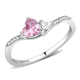 High polished (no plating) Stainless Steel Ring with AAA Grade CZ  in Rose