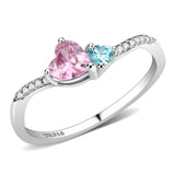 High polished (no plating) Stainless Steel Ring with AAA Grade CZ  in Multi Color