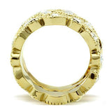 IP Gold(Ion Plating) Brass Ring with Top Grade Crystal  in Clear