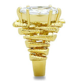 IP Gold(Ion Plating) Brass Ring with AAA Grade CZ  in Clear