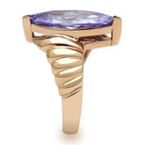 IP Rose Gold(Ion Plating) Brass Ring with AAA Grade CZ  in Light Amethyst
