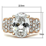 IP Rose Gold(Ion Plating) Brass Ring with AAA Grade CZ  in Clear