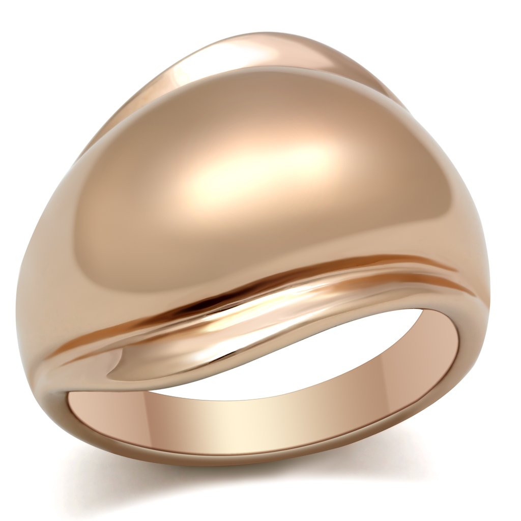 IP Rose Gold(Ion Plating) Brass Ring with No Stone