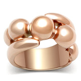 IP Rose Gold(Ion Plating) Brass Ring with No Stone