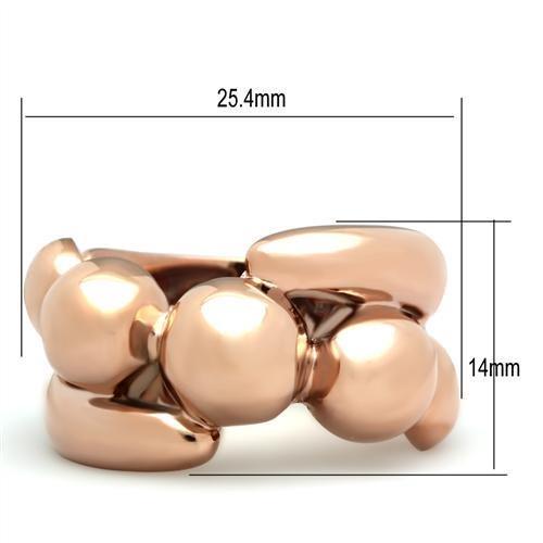 IP Rose Gold(Ion Plating) Brass Ring with No Stone