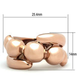 IP Rose Gold(Ion Plating) Brass Ring with No Stone