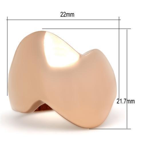 IP Rose Gold(Ion Plating) Brass Ring with No Stone