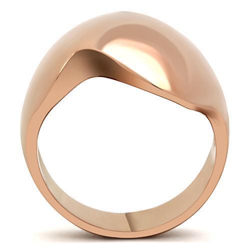 IP Rose Gold(Ion Plating) Brass Ring with No Stone