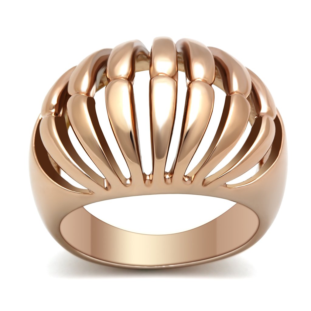 IP Rose Gold(Ion Plating) Brass Ring with No Stone
