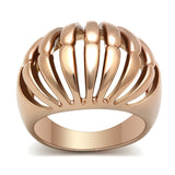 IP Rose Gold(Ion Plating) Brass Ring with No Stone