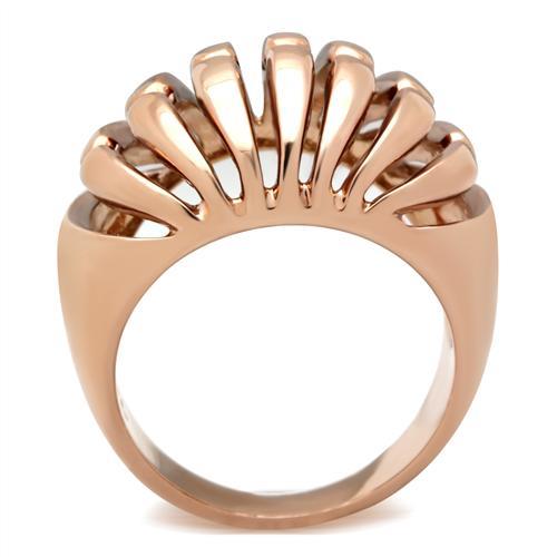 IP Rose Gold(Ion Plating) Brass Ring with No Stone