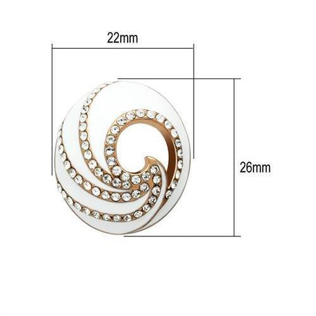 IP Rose Gold(Ion Plating) Brass Earrings with Top Grade Crystal  in Clear