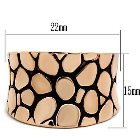 IP Rose Gold(Ion Plating) Brass Ring with No Stone