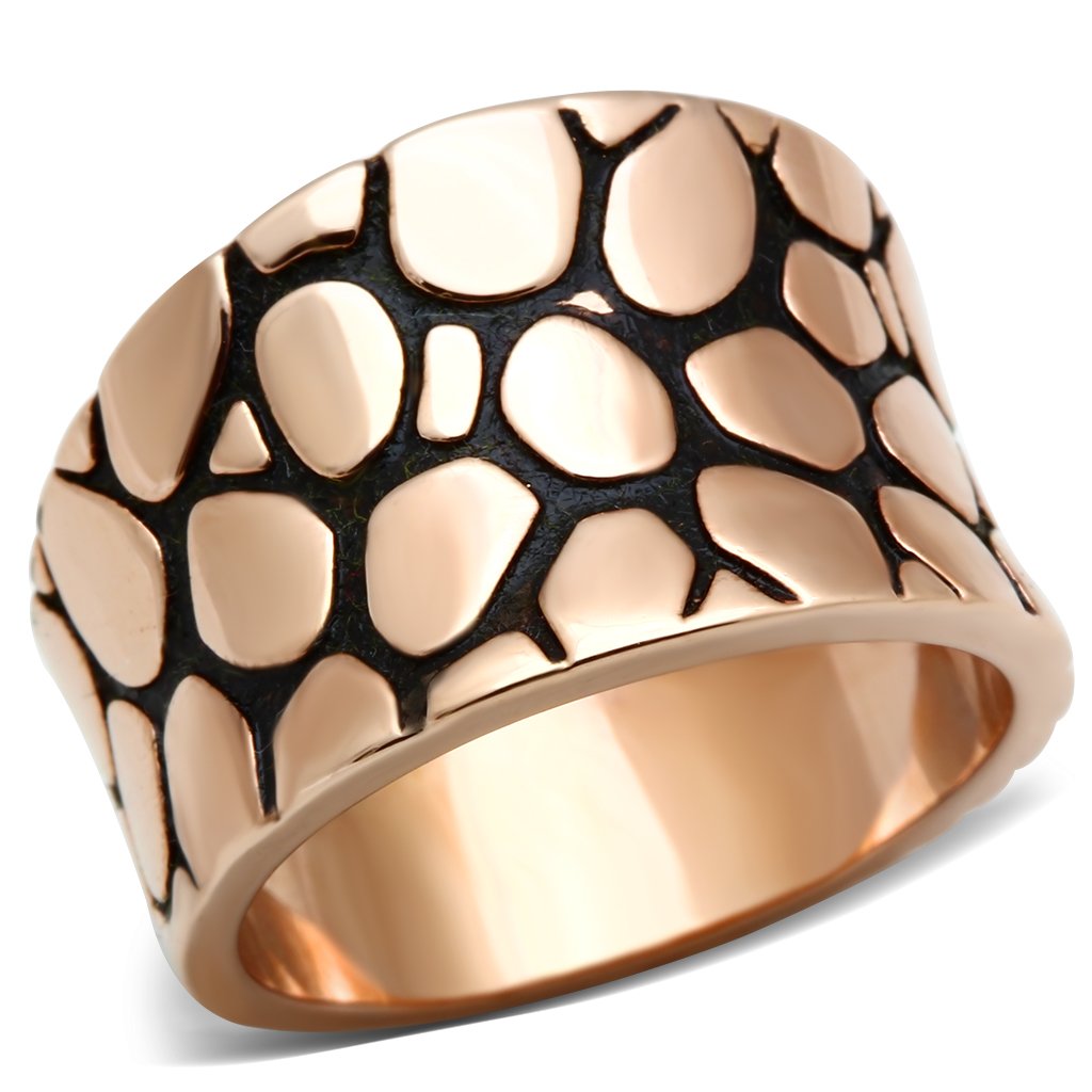 IP Rose Gold(Ion Plating) Brass Ring with No Stone