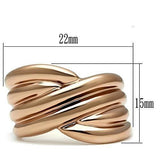 IP Rose Gold(Ion Plating) Brass Ring with No Stone
