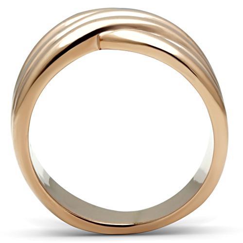 IP Rose Gold(Ion Plating) Brass Ring with No Stone