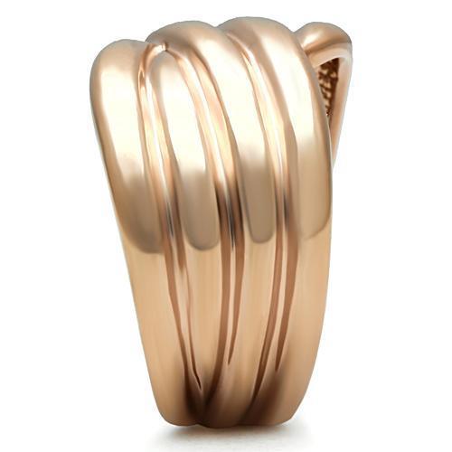 IP Rose Gold(Ion Plating) Brass Ring with No Stone
