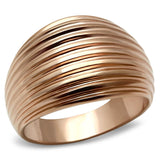 IP Rose Gold(Ion Plating) Brass Ring with No Stone
