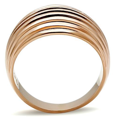 IP Rose Gold(Ion Plating) Brass Ring with No Stone